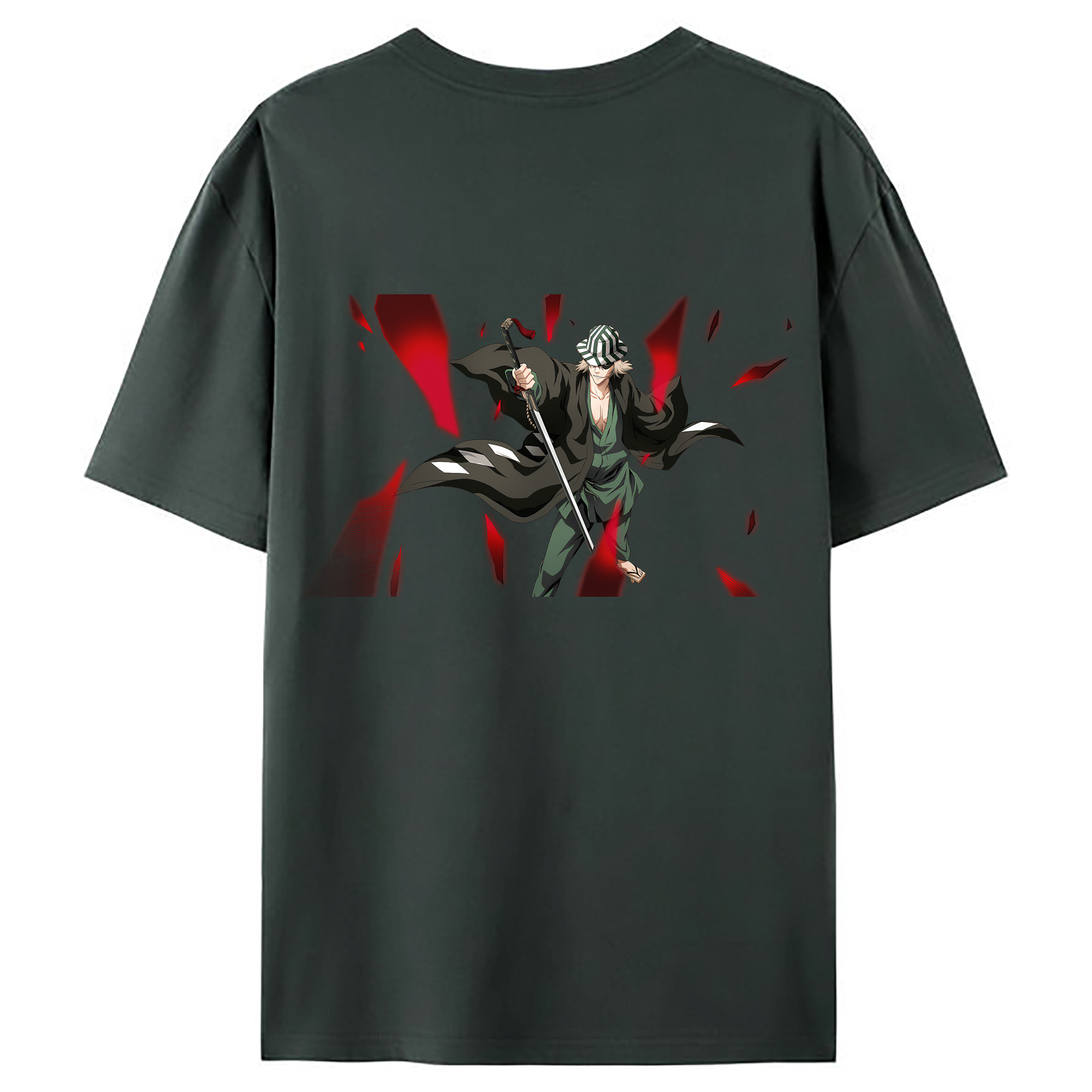 （画像用） "ブリーチ 浦原 喜助（うらはら きすけ） BLEACH Urahara Kisuke " 綿100％ メンズ半袖Tシャツ（バックプリント） 通気性